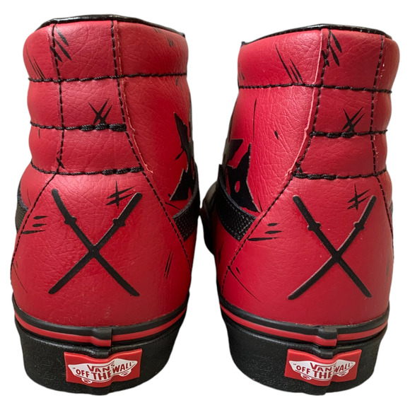 VANS x Marvel Deadpool Limited Edition Sk8-Hi Red Black High Top Sneaker Women 9 - Picture 3 of 10